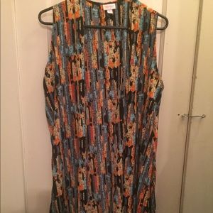 Long colorful sleeveless vest